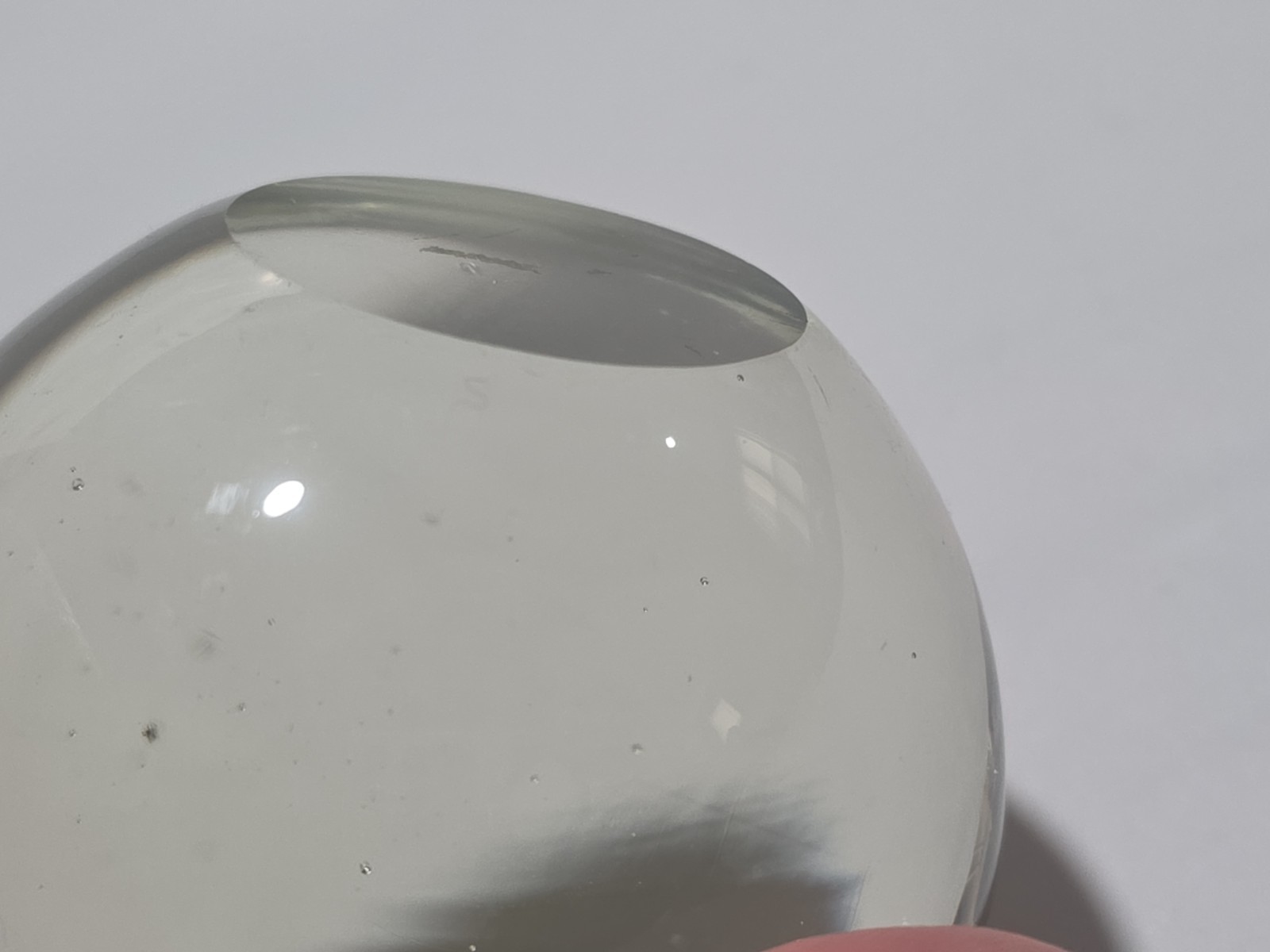 Clear Round Paperweight Art Glass Sphere Ball 3″ Tiny Bubbles
