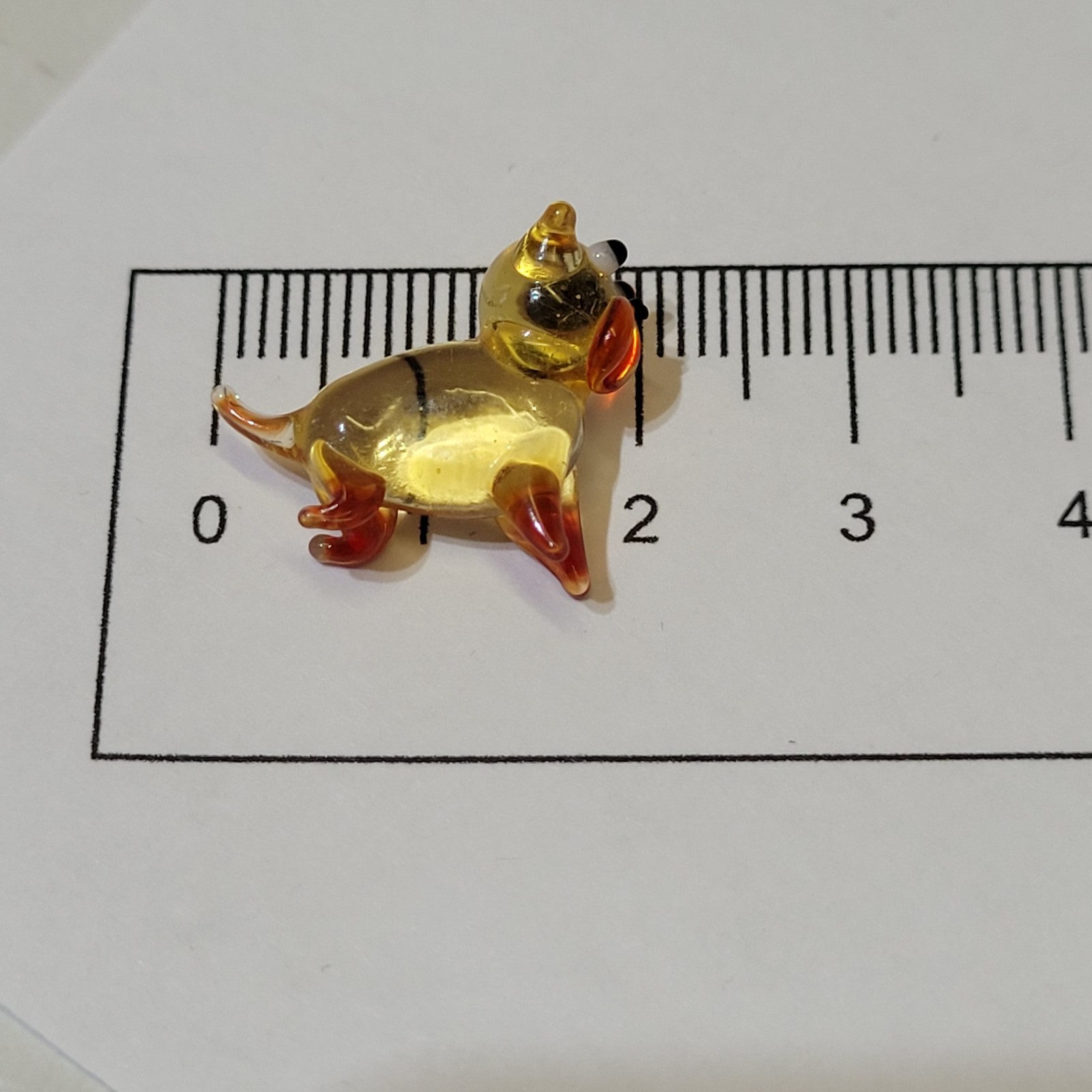 Art Glass Dog Mini 2cm Brown & Black Hand Blown