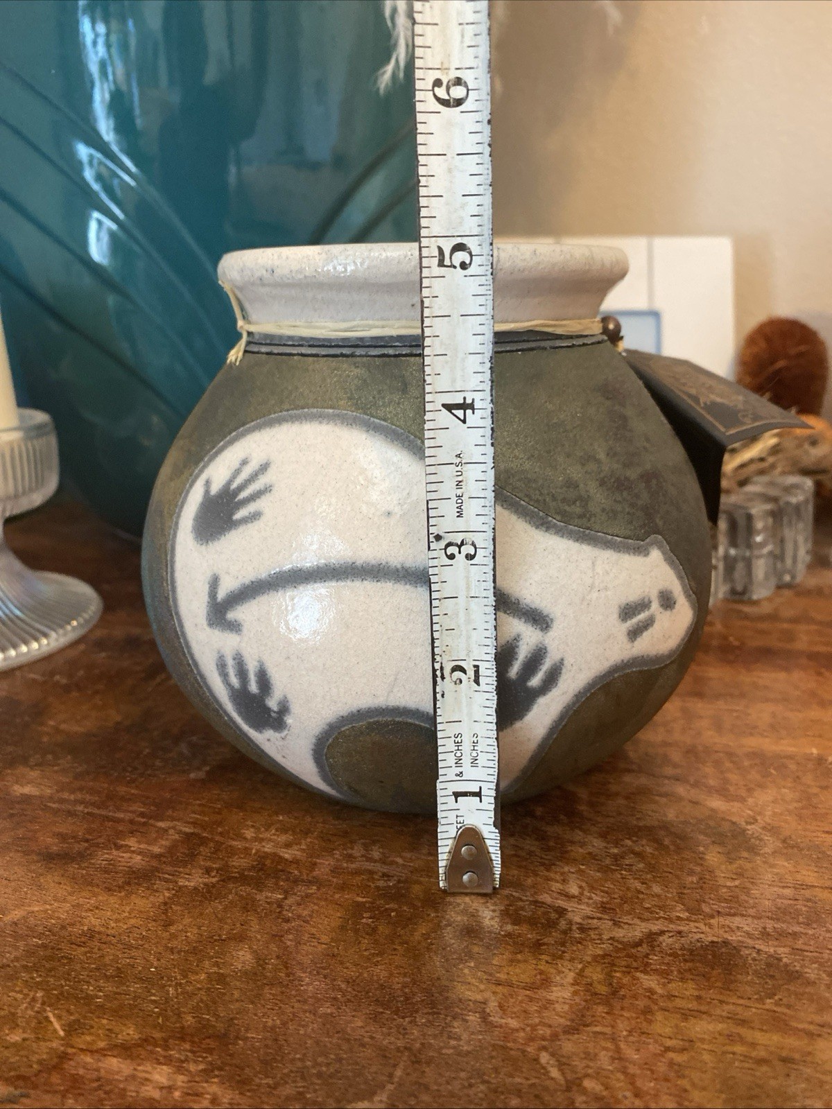 Earth & Fire Iridescent Raku Pottery Vase, signed be artist Jeremy Diller