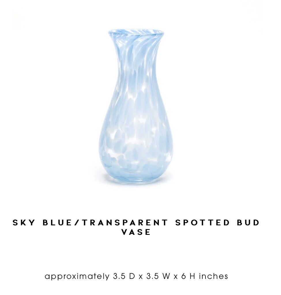 New Paul Arnold Sky Blue Spotted Glass Vase