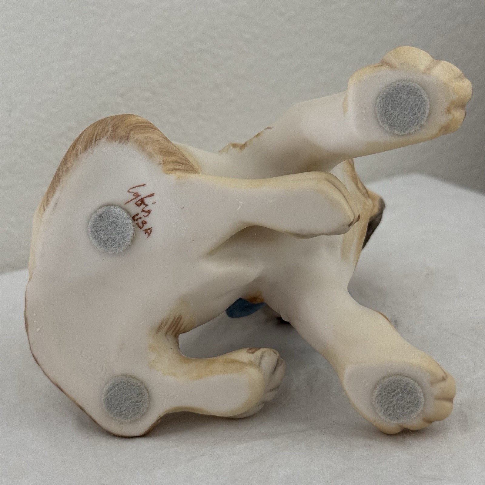 Vintage 80s Cybis Big Top The Circus Dog Porcelain Figurine Retired Puppy 5”