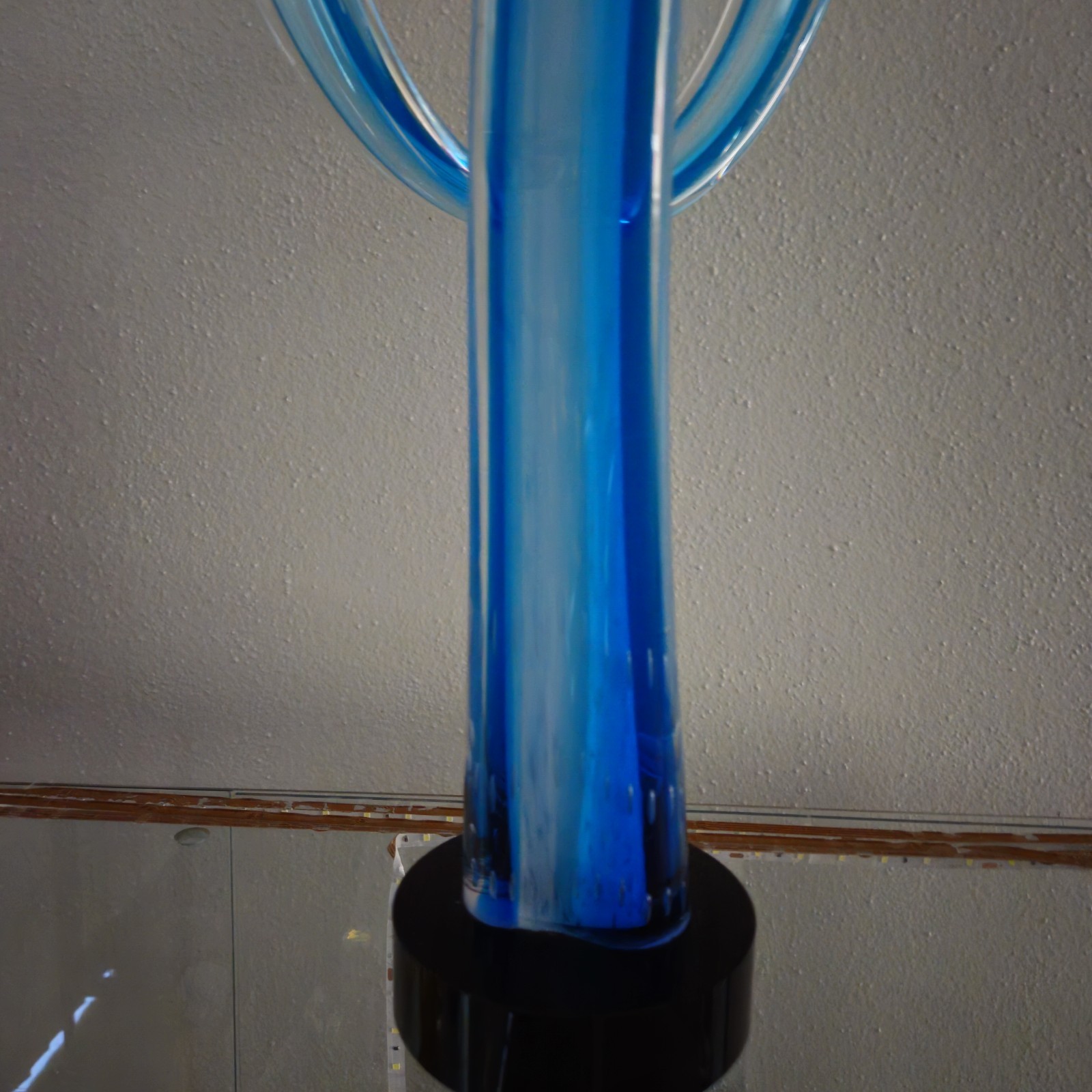 Intertwining glass sculpture