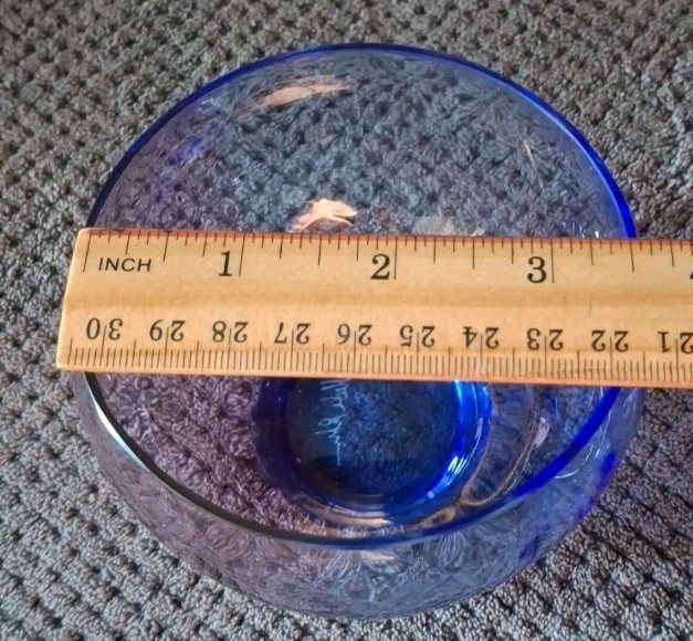 Blue And Purple Glass Hecke/Onjos Sweden Signed