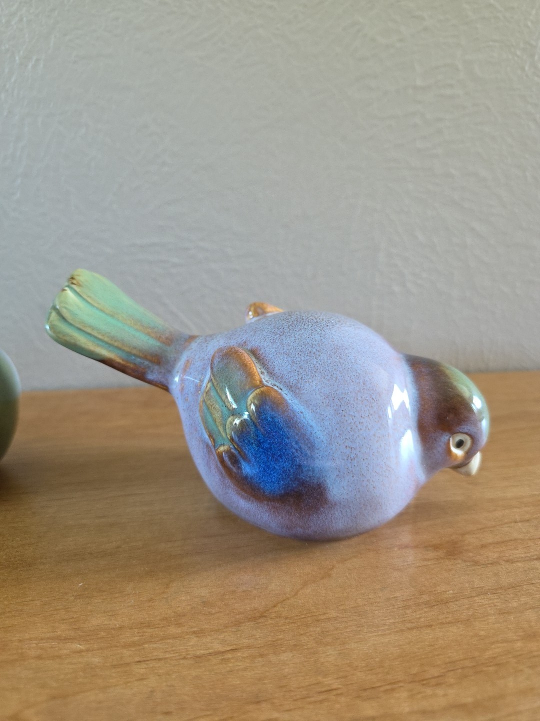 3 Chubby Round Pottery Birds Farmhouse Sparrow Finch Figurine Decor Nature Boho