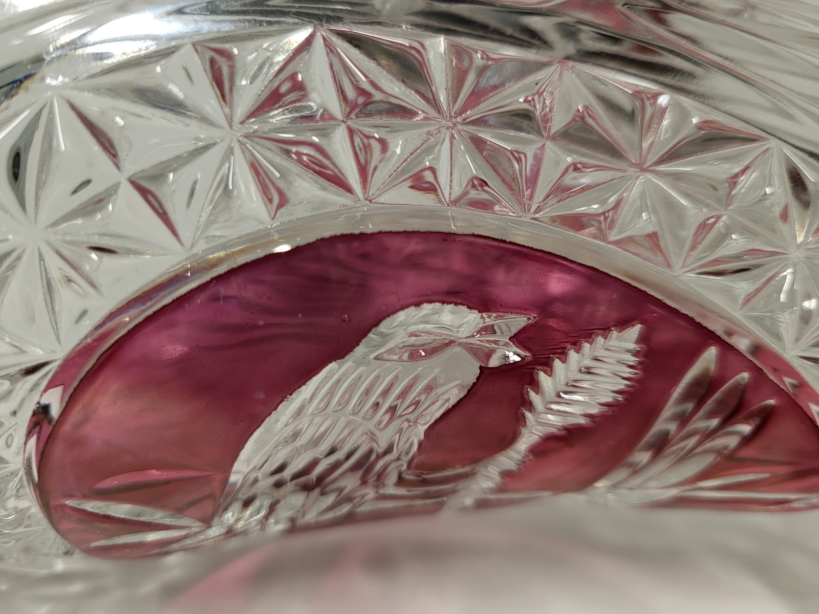 MINT Vintage Hofbauer Byrdes Ruby Red Cut to Clear Crystal 8″ Vase Germany