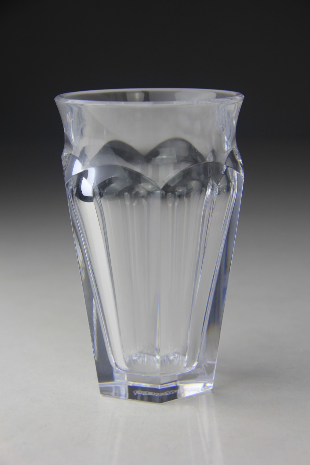 Baccarat Harcourt Nelly Vase Original Classy Acid Etched Signed Clear 5 1/8″