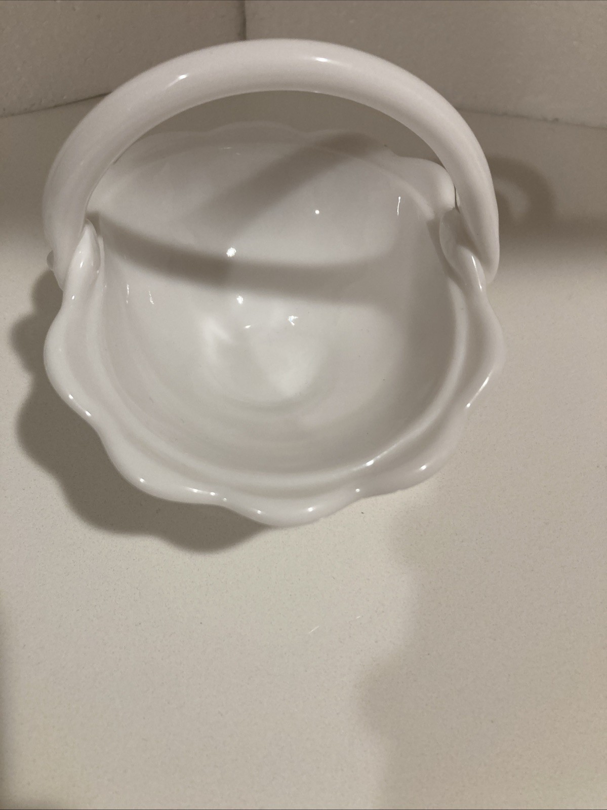 Vintage Imperial White Milk Glass Farmhouse Candy Dish Basket