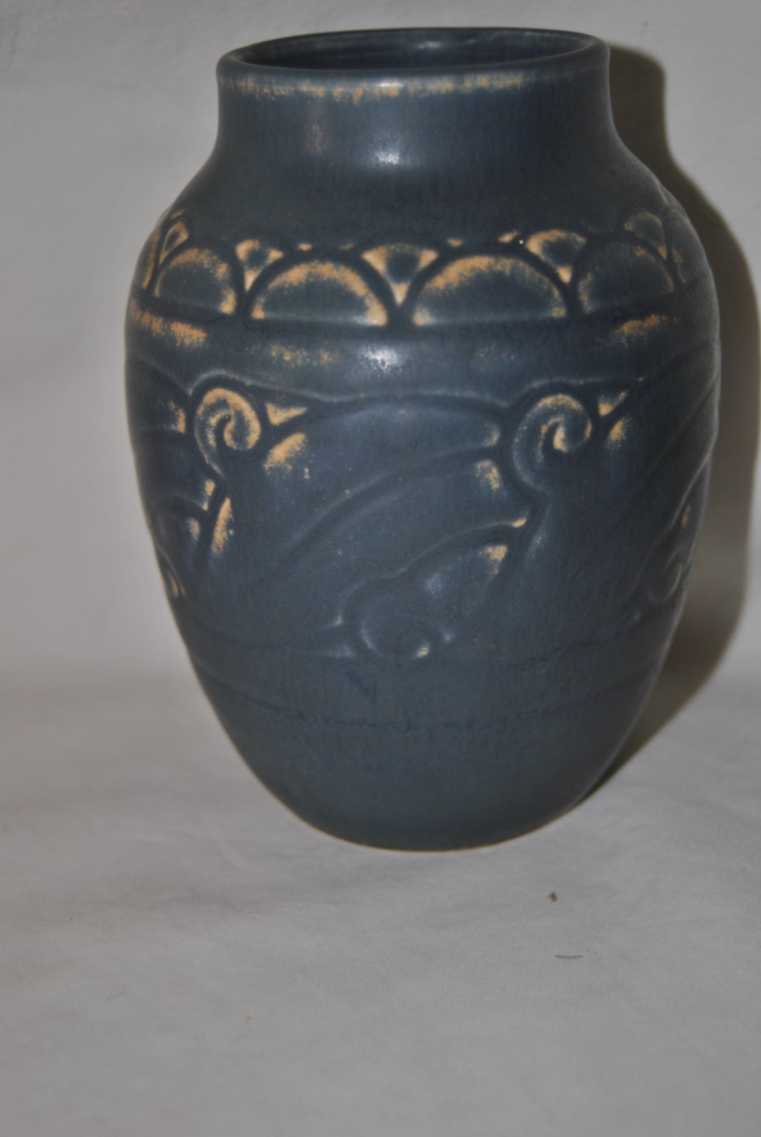 Rookwood Matte Dark Blue Over Brown Pedestal Vase 1925 Shape #2354