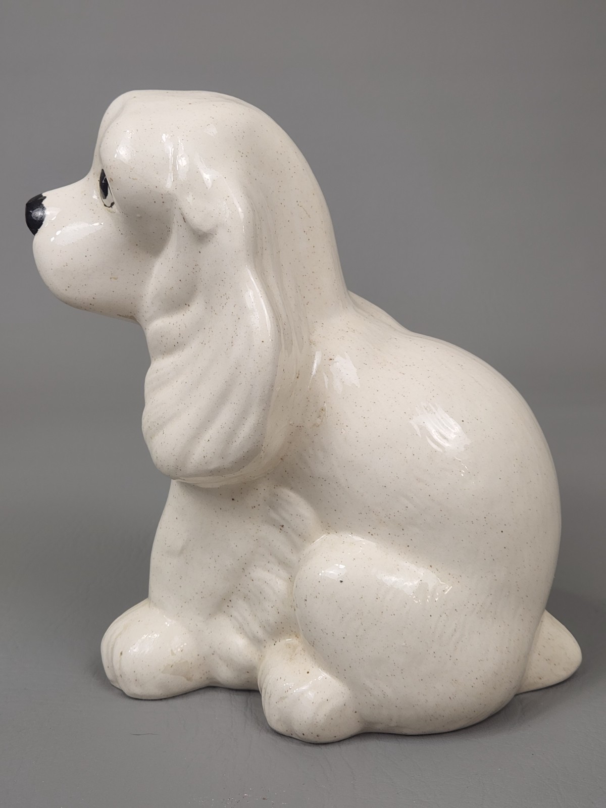 VTG 70s Ceramic Cocker Spaniel Dog Puppy 8″ Figurine HOLLAND MOLD White