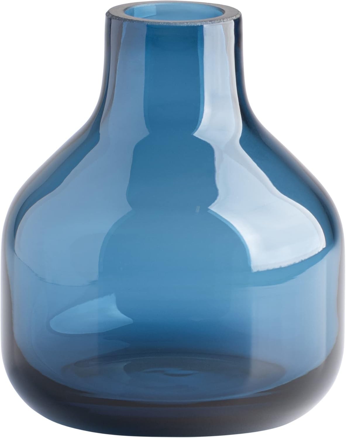 Versatile 5″ Tall Blue Glass Vase – Ideal for Blooms & Elegant Centerpieces