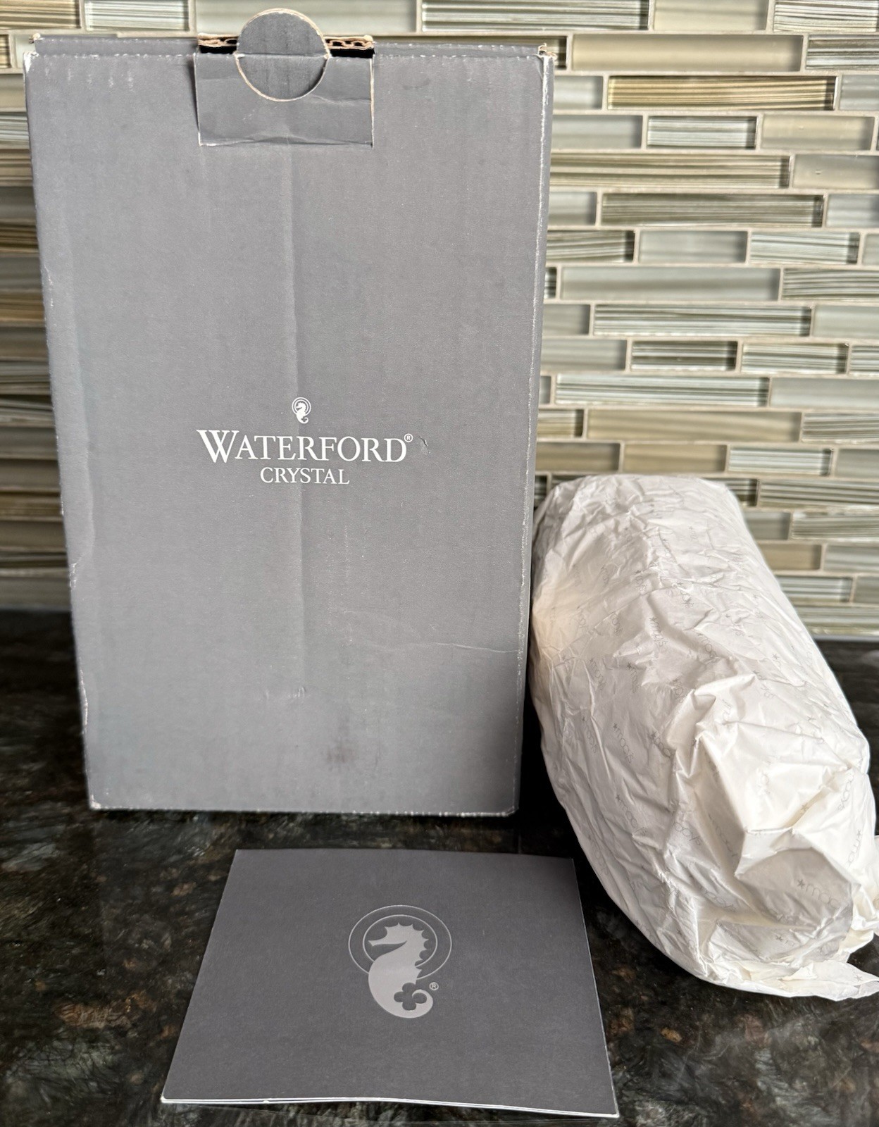 Vintage Waterford Crystal LISMORE ESSENCE 7.5” Angular Vase.