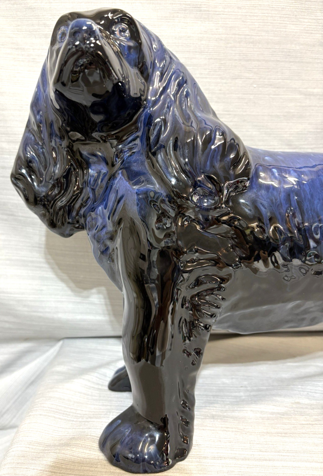 Vintage Blue Mountain Pottery Standing Spaniel Dog Canadian Art Pottery Figurine