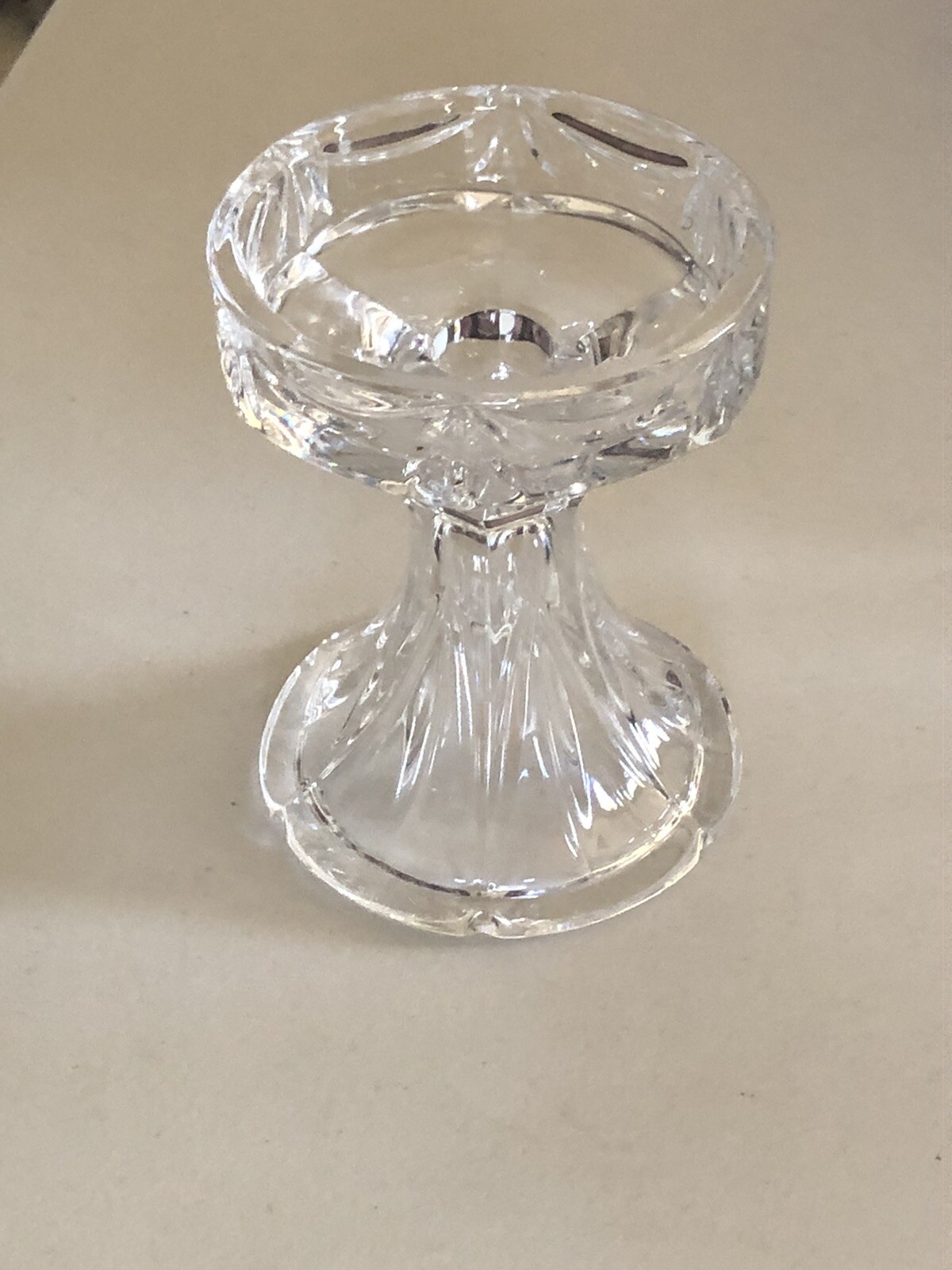 MARQUISE BY WATERFORD CUT CRYSTAL UNITY PILLAR TAPER CANDLE HOLDER 5,25”