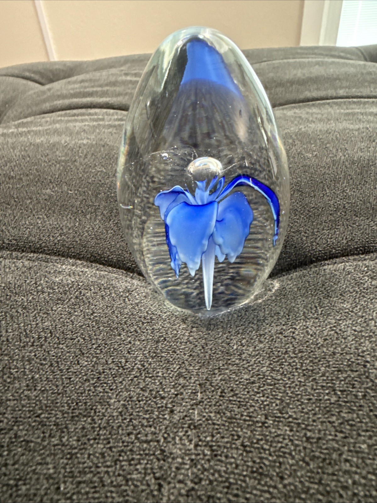 Beautiful Easter Luminescent Flower , Water Lily , Glass Paper Weight