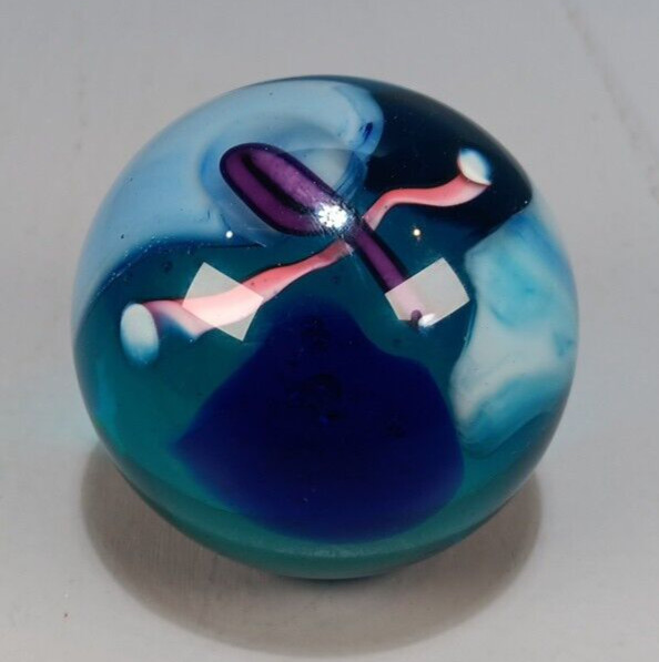 Signed MICHAEL J REID Art Glass Paperweight Undated