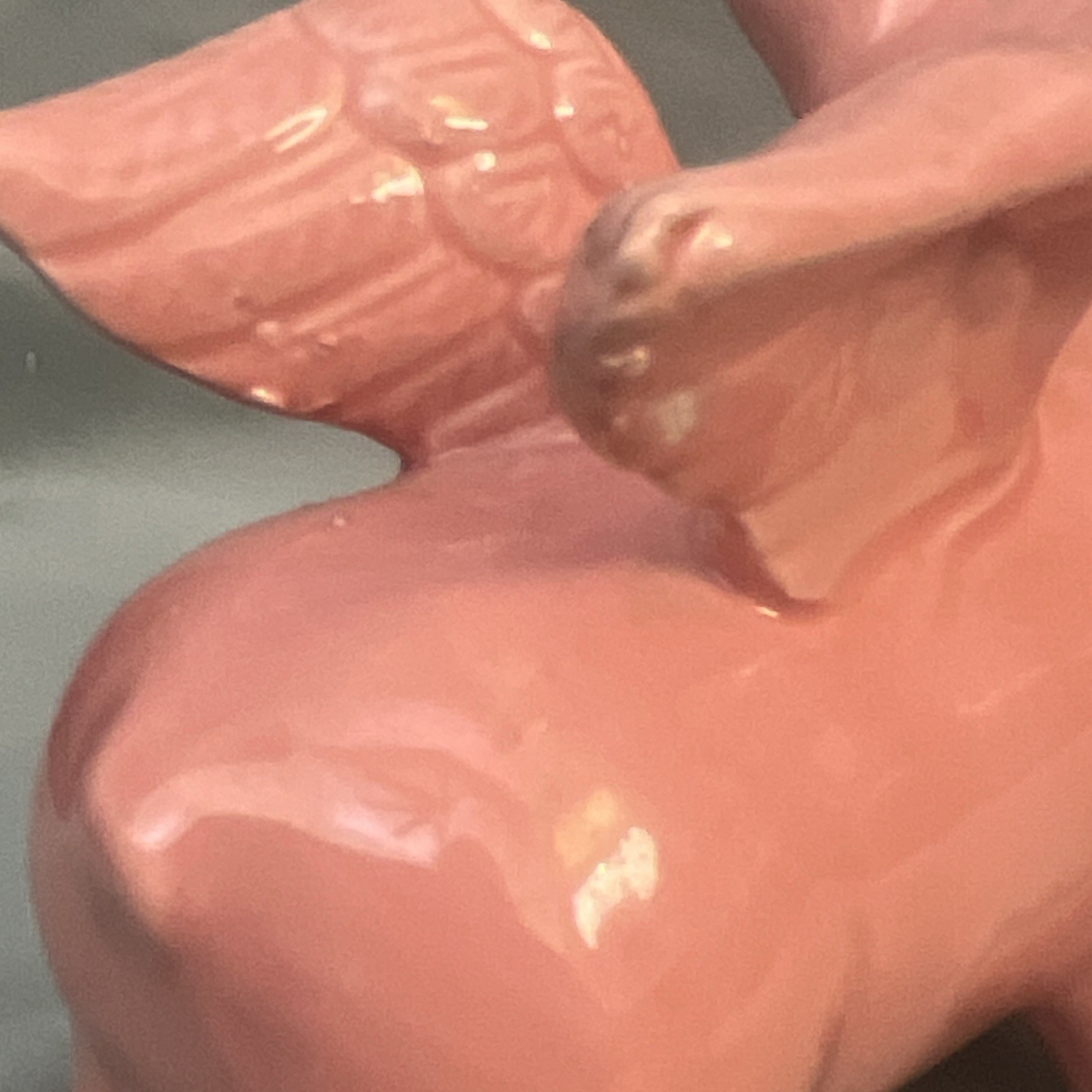 Pink Ceramic Flying Pig Figurine, Glossy Glazed Finish, Animals Theme