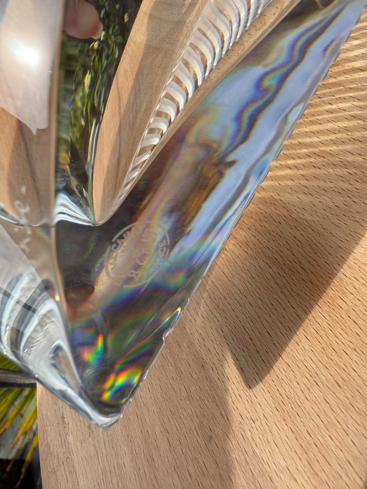RARE Baccarat Crystal “Eye” Leaning Vase