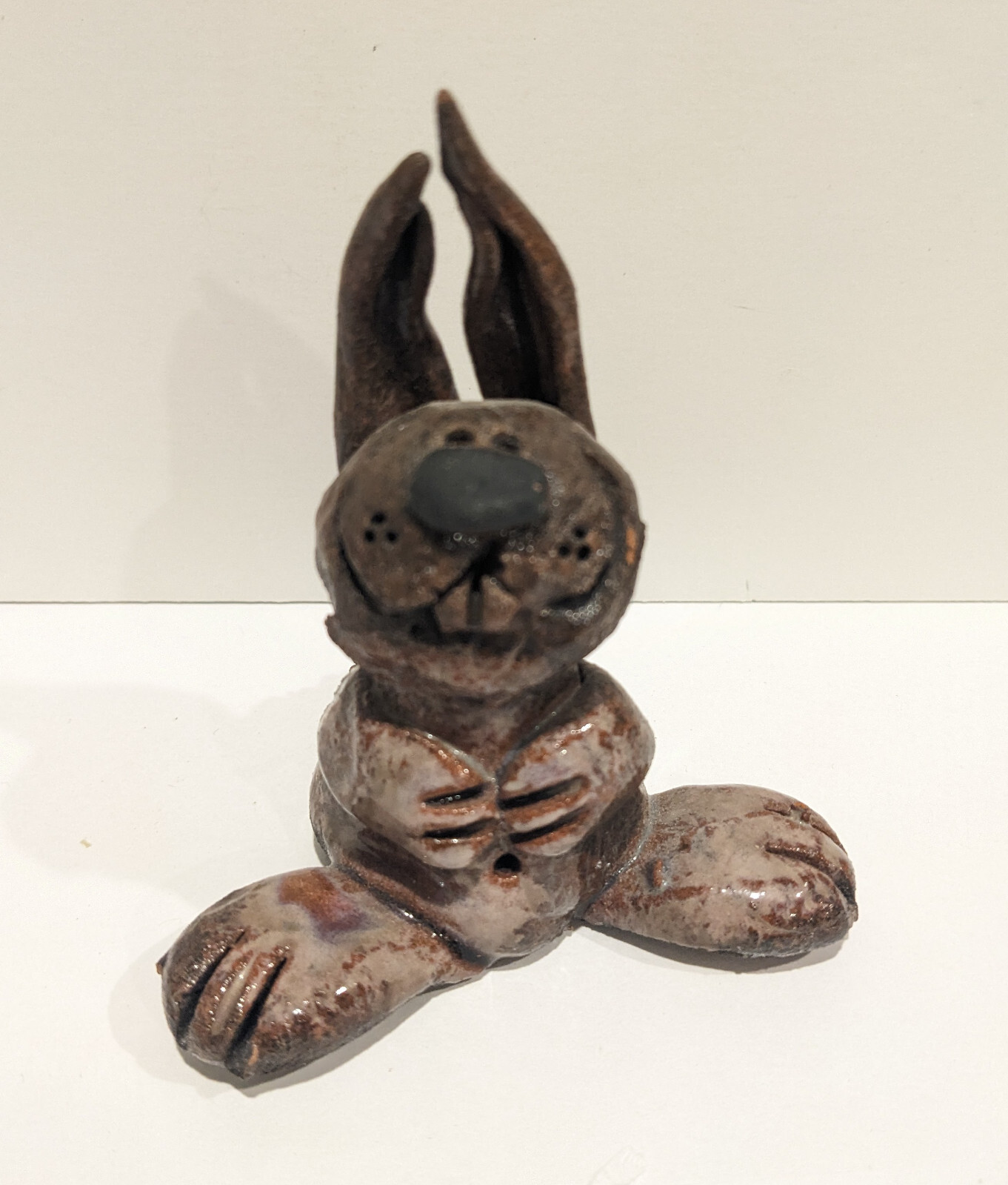 Nancy Hicks Vintage Pottery Rabbit Asheville NC Art Sculpture