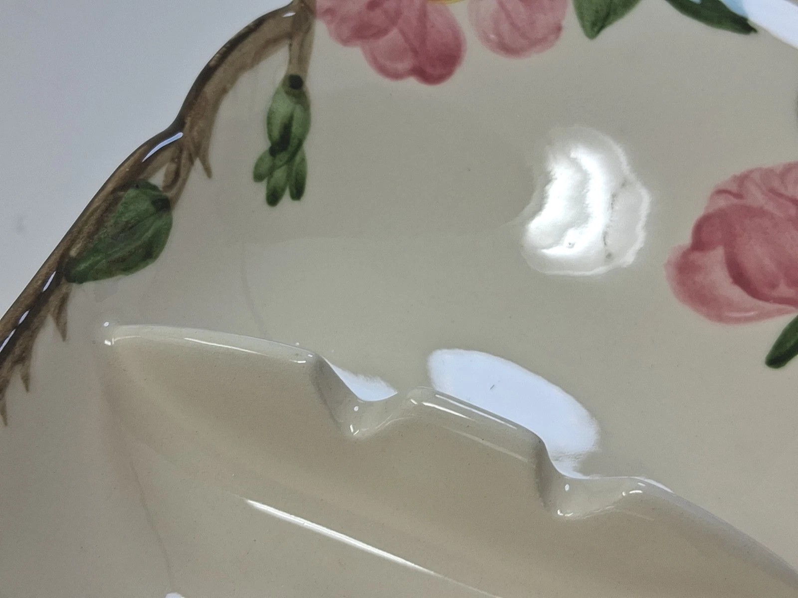 Vintage Franciscan Ashtray Desert Rose Hand Painted Made California USA 9″x4.5″