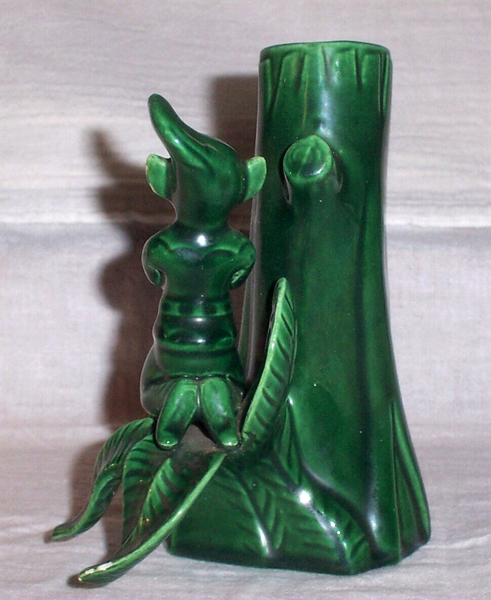 1940s-1950s Treasure Craft SPRITE Vase , South Gate California , Elf Pixie Fairy