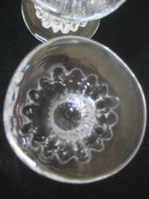 Kosta Boda Goral Warff Rurik Crystal Pillar Candlesticks Pair 3.25 in.