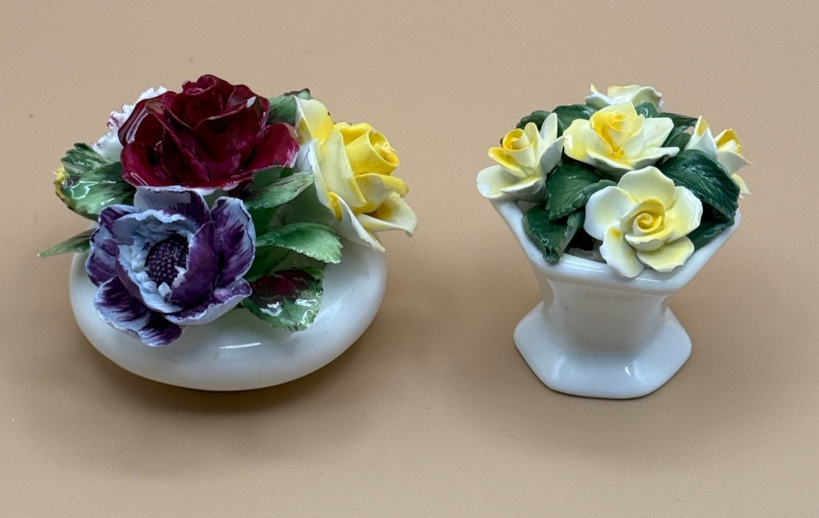 🌹 Royal Albert & Aristocrat Bone China Flower Figurines Lot England VTG