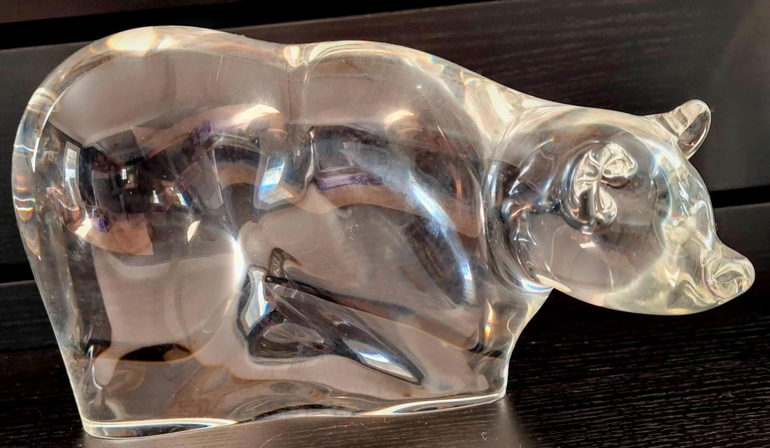 STEUBEN BULL & BEAR Signed Crystal Sculpture Art Glass Figurine Paperweight Vntg