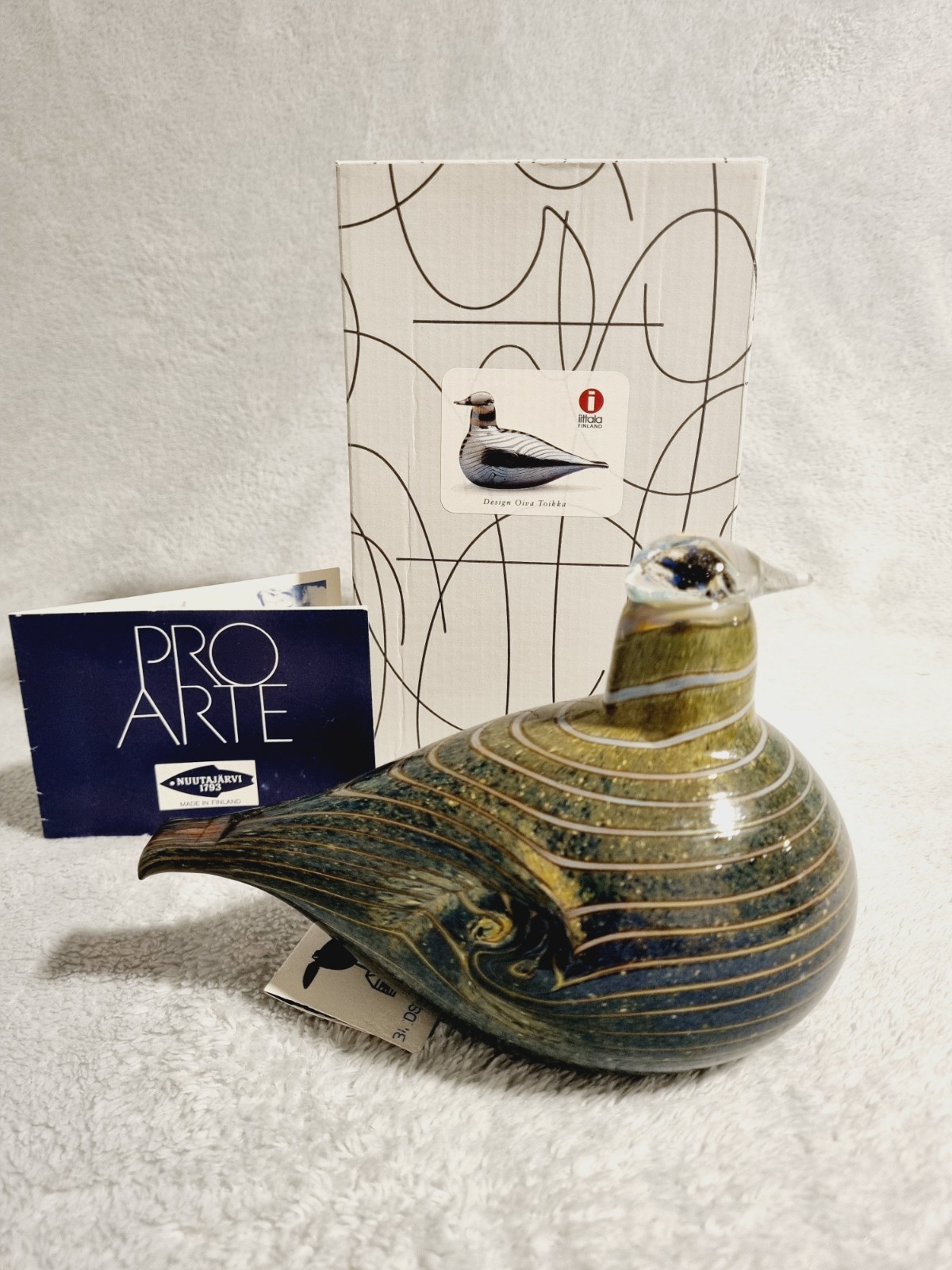 Oiva Toikka Long Tailed Duck. Hand Blown. Glass Bird From Finland.