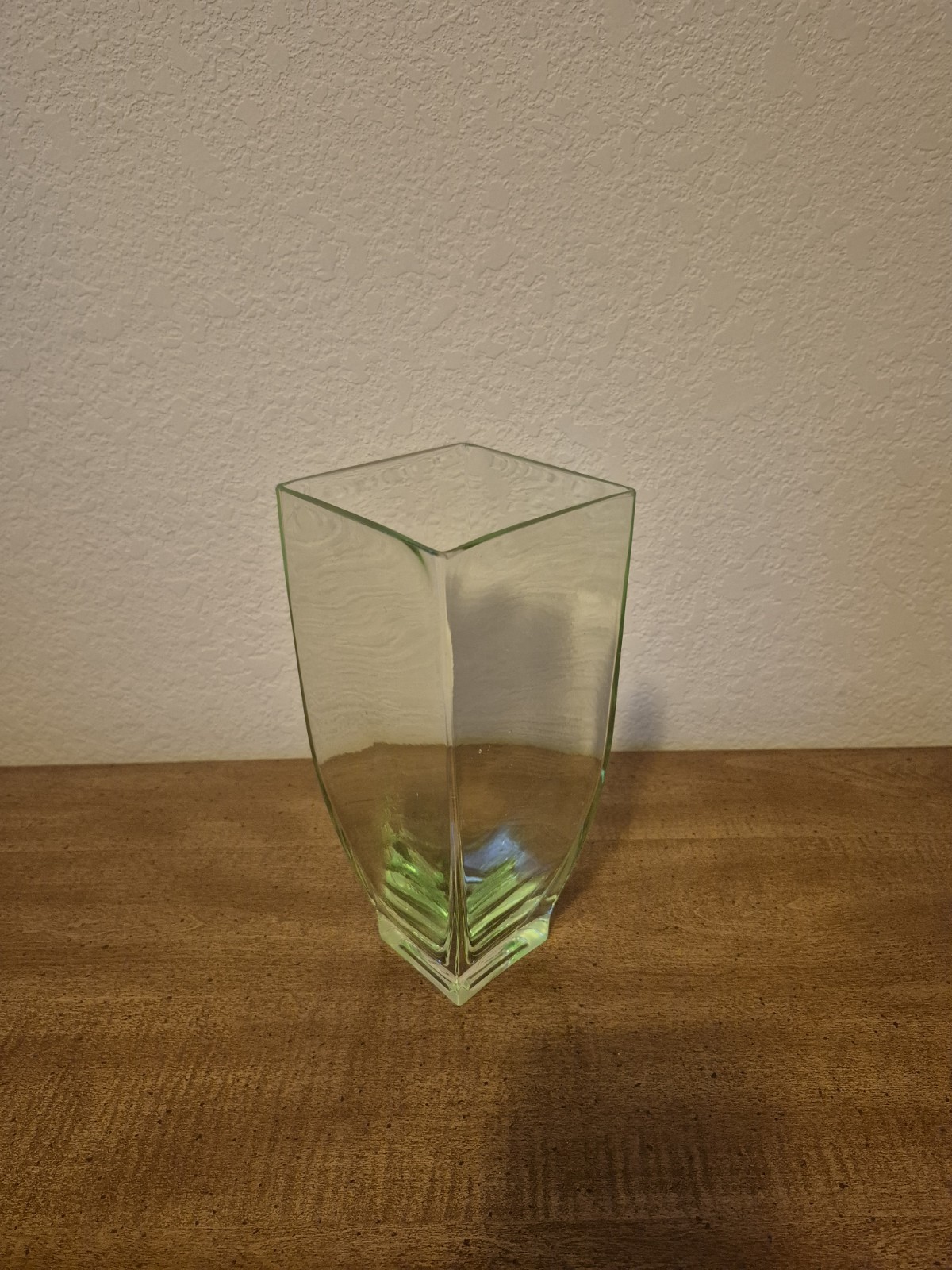 Light Green Teleflora Square Table Vase 9″ Tall Excellent Condition See Photos