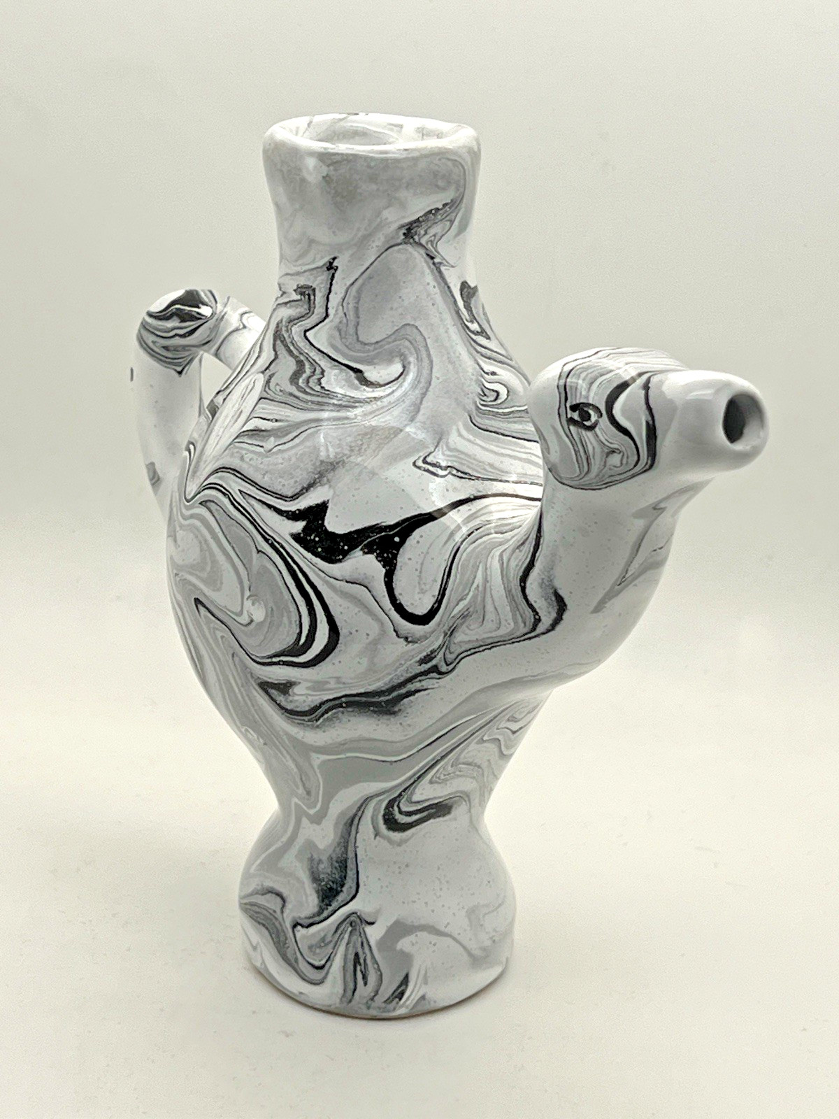 Camel Stoneware Pitcher/Jug Hand-Painted 6-3/4″ Tall 1990s Tunisian Vintage