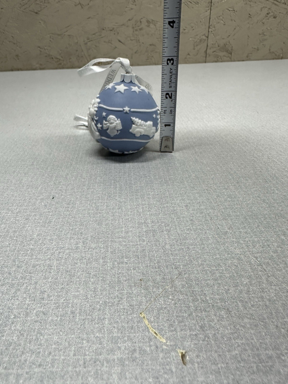 Wedgewood Jasperware Blue Christmas Ball Ornament Baby Rocking Horse Stars 2007