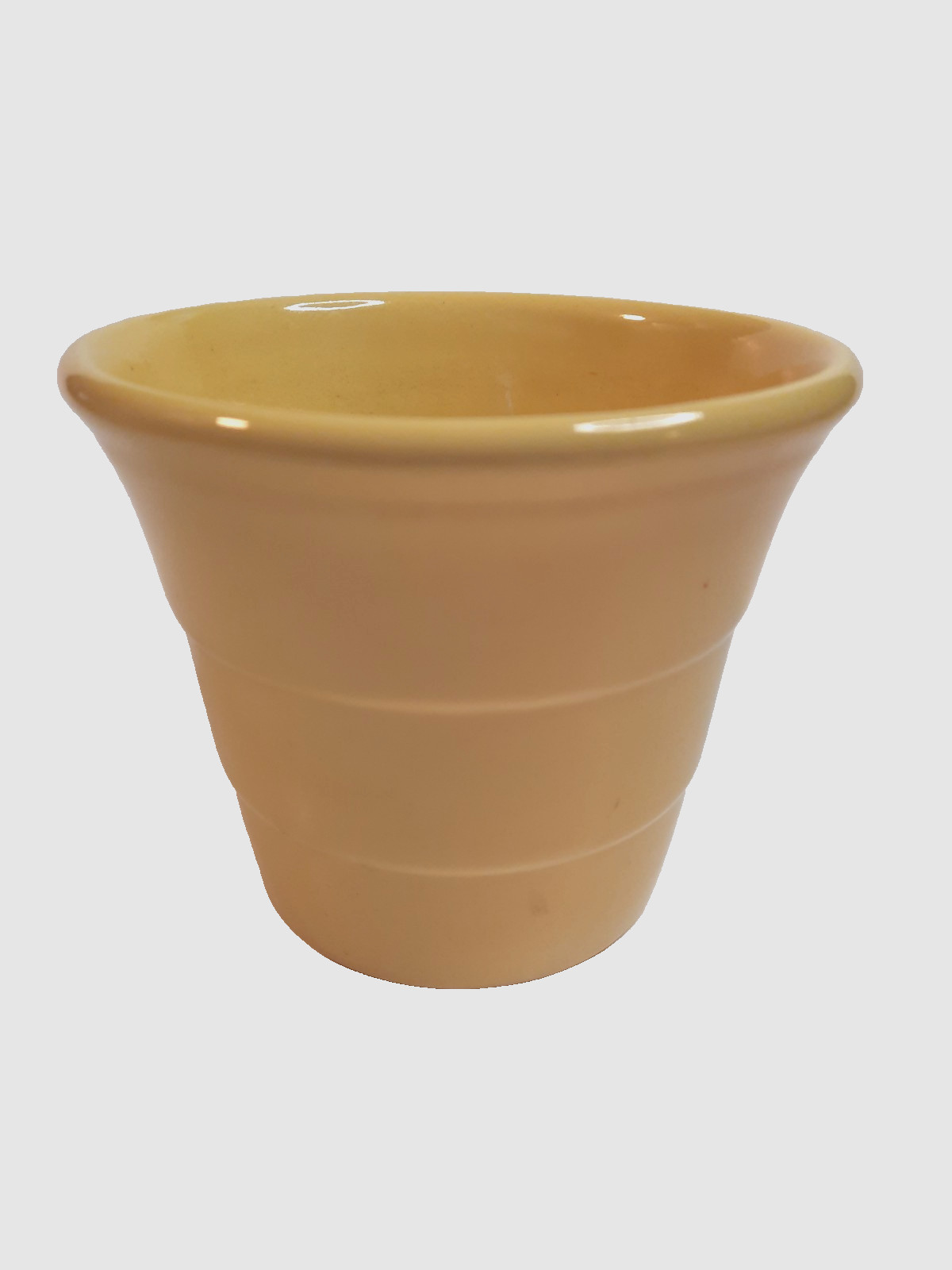 VTG-Bauer Pottery-Chinese Yellow-Ringware Flower Pot Planter #4 USA Los Angeles