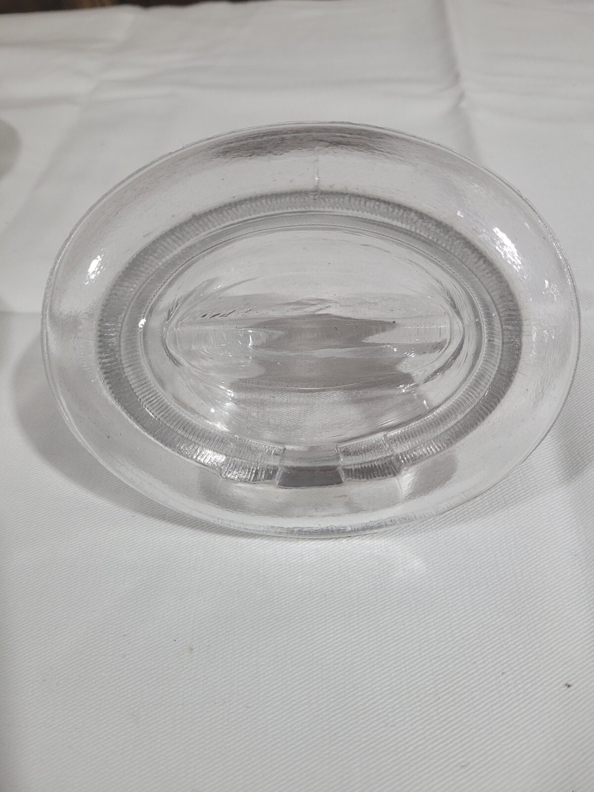 Vintage Miniature U.S. Glass Clear Glass Hamburg Hat Grosgrain Ribbon Trim