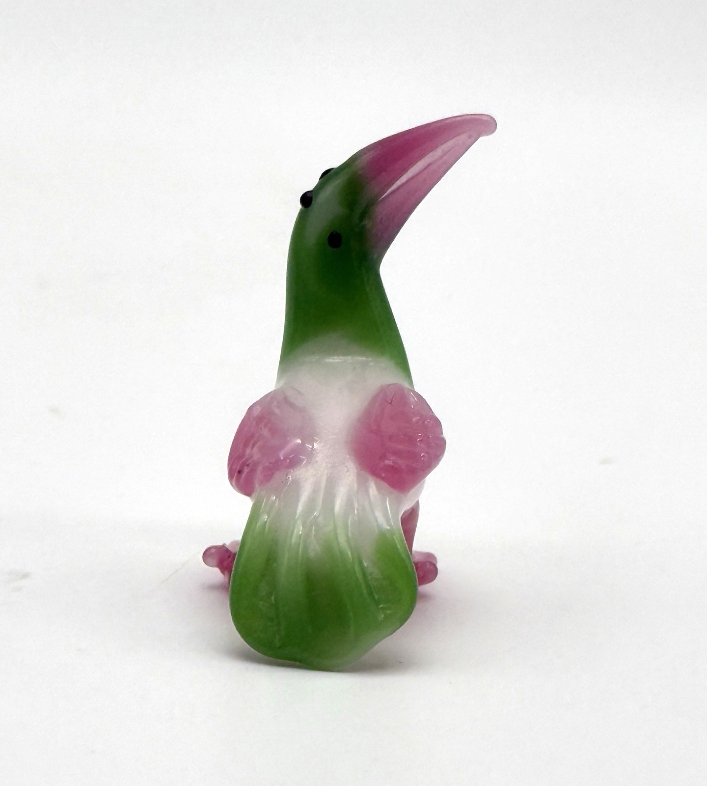 Vintage Art Glass Miniature Toucan Bird Family Set 5 Micro Mini Figurines