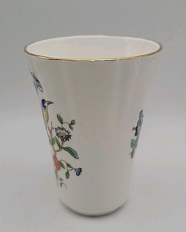Aynsley “Pembroke” Fine Bone China~Small Vase~Vtg~Made In England~flowers&bird