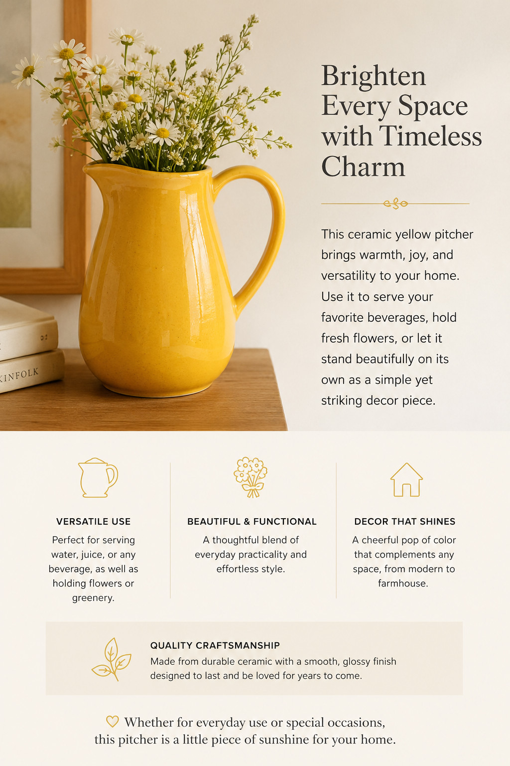 Ceramic Pitcher, Vase Decor