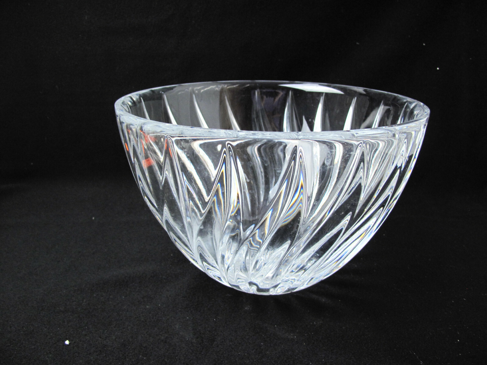 Mikasa ? Rainier Collectible Cut Lead Crystal Swirl Pattern 10”x6.5″ H Fruit Bow
