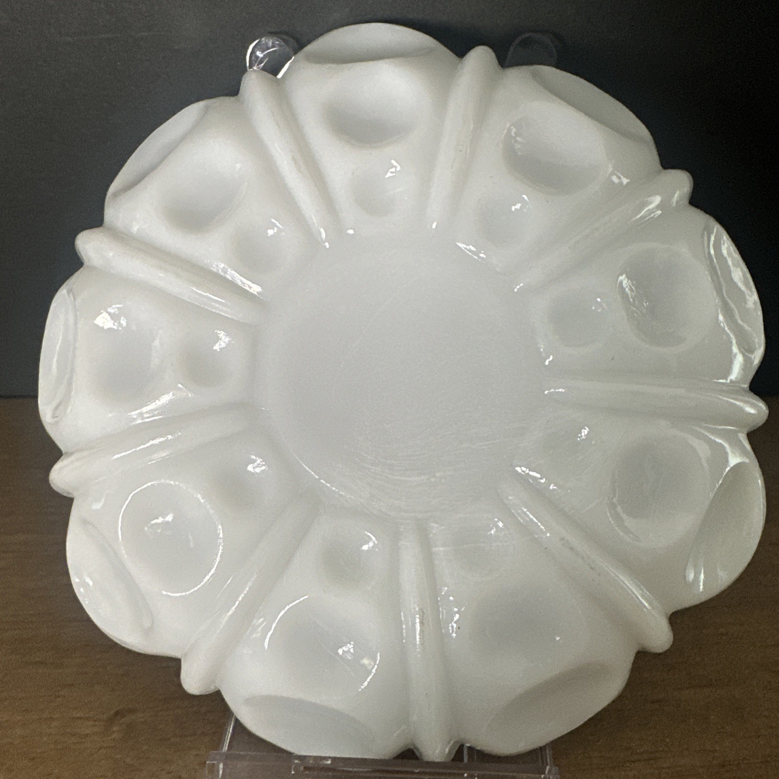 Vintage Anchor Hocking Milk Glass Ashtray Coaster Trinket Dish Candle 5-3/8”