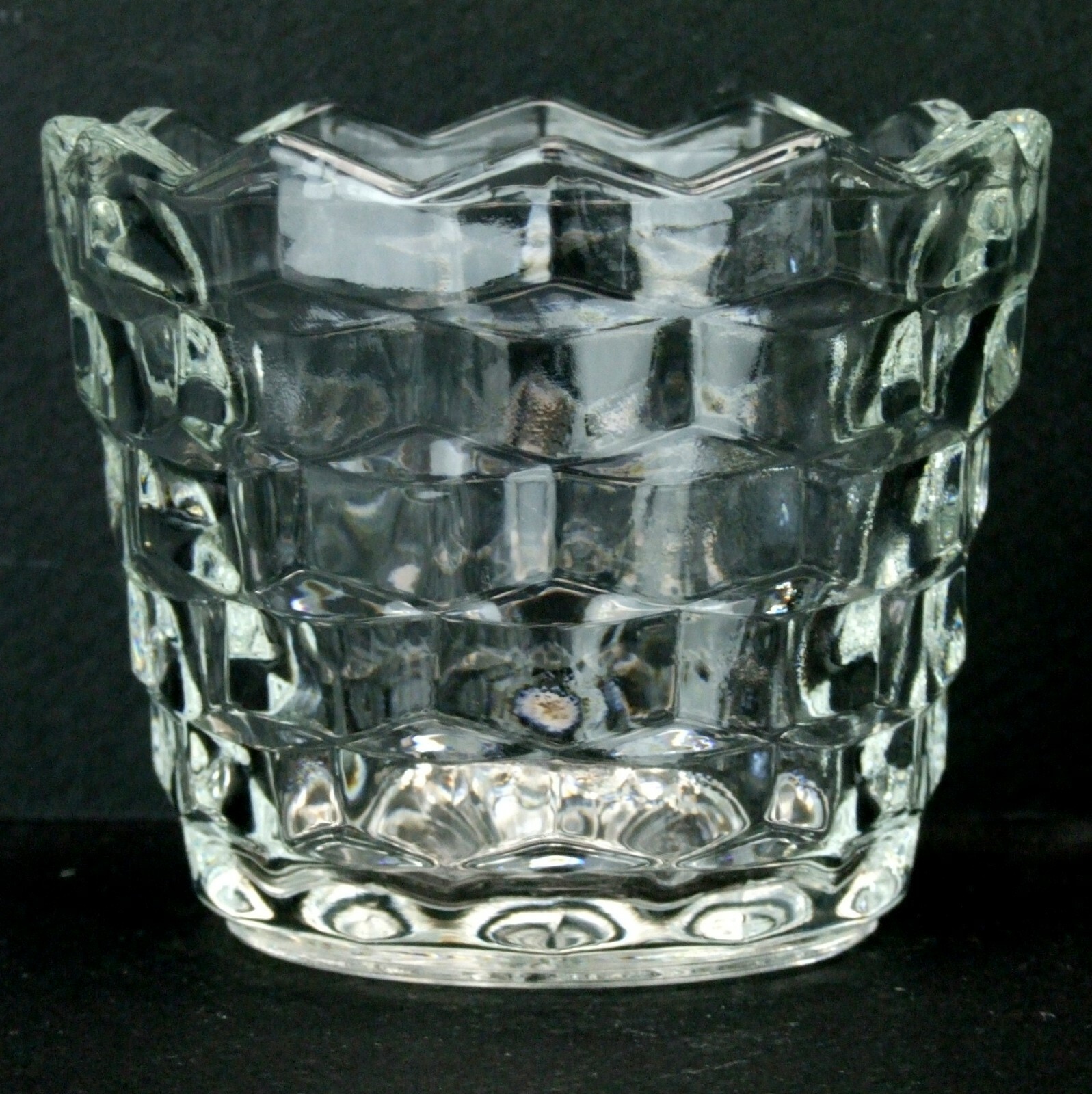 Colony Whitehall Clear Custard Cup Stacked Cube Cubist Set of 4