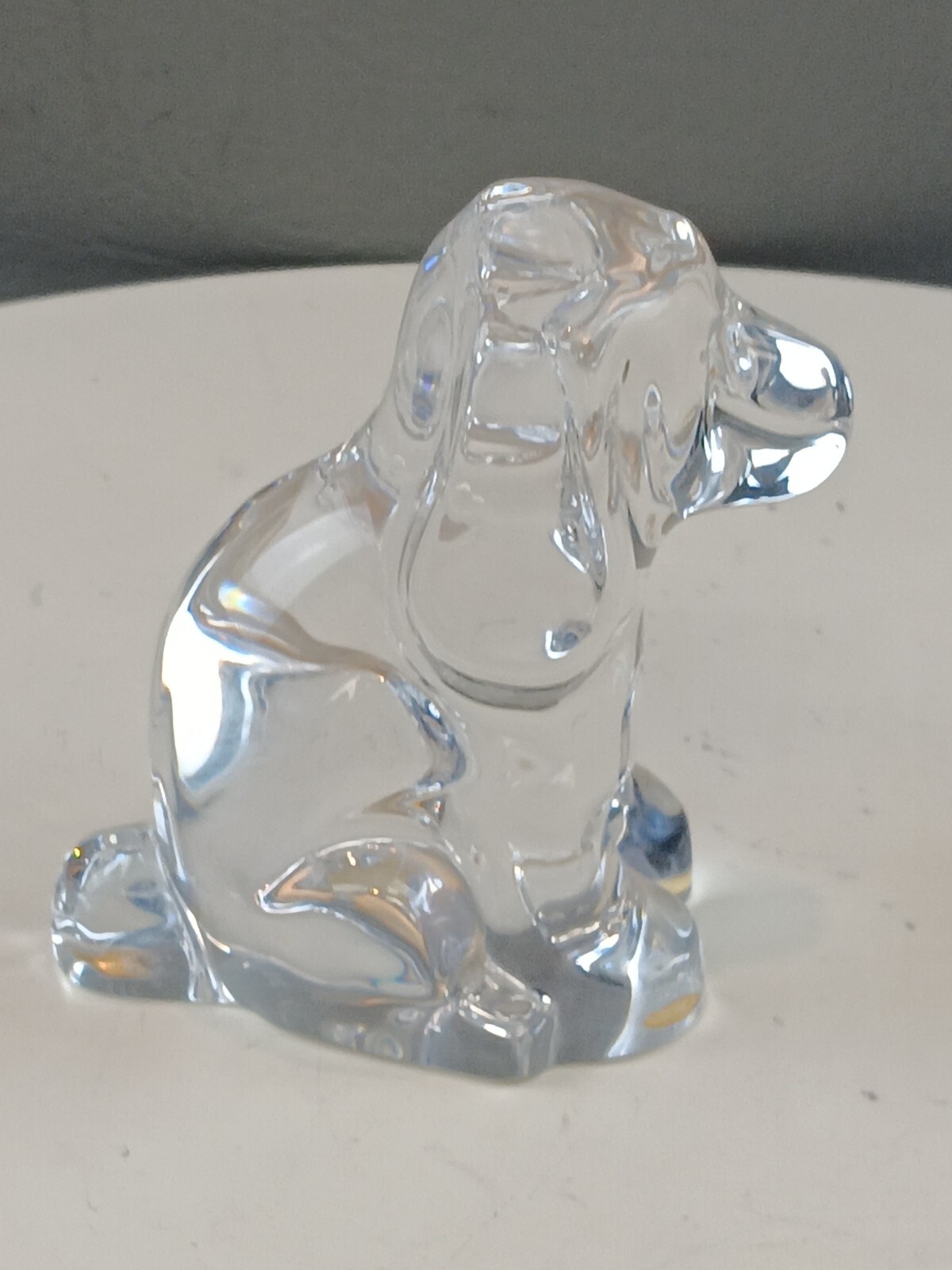 BACCARAT France Glass Crystal Hound Spaniel Dog Puppy 4.5″ Tall