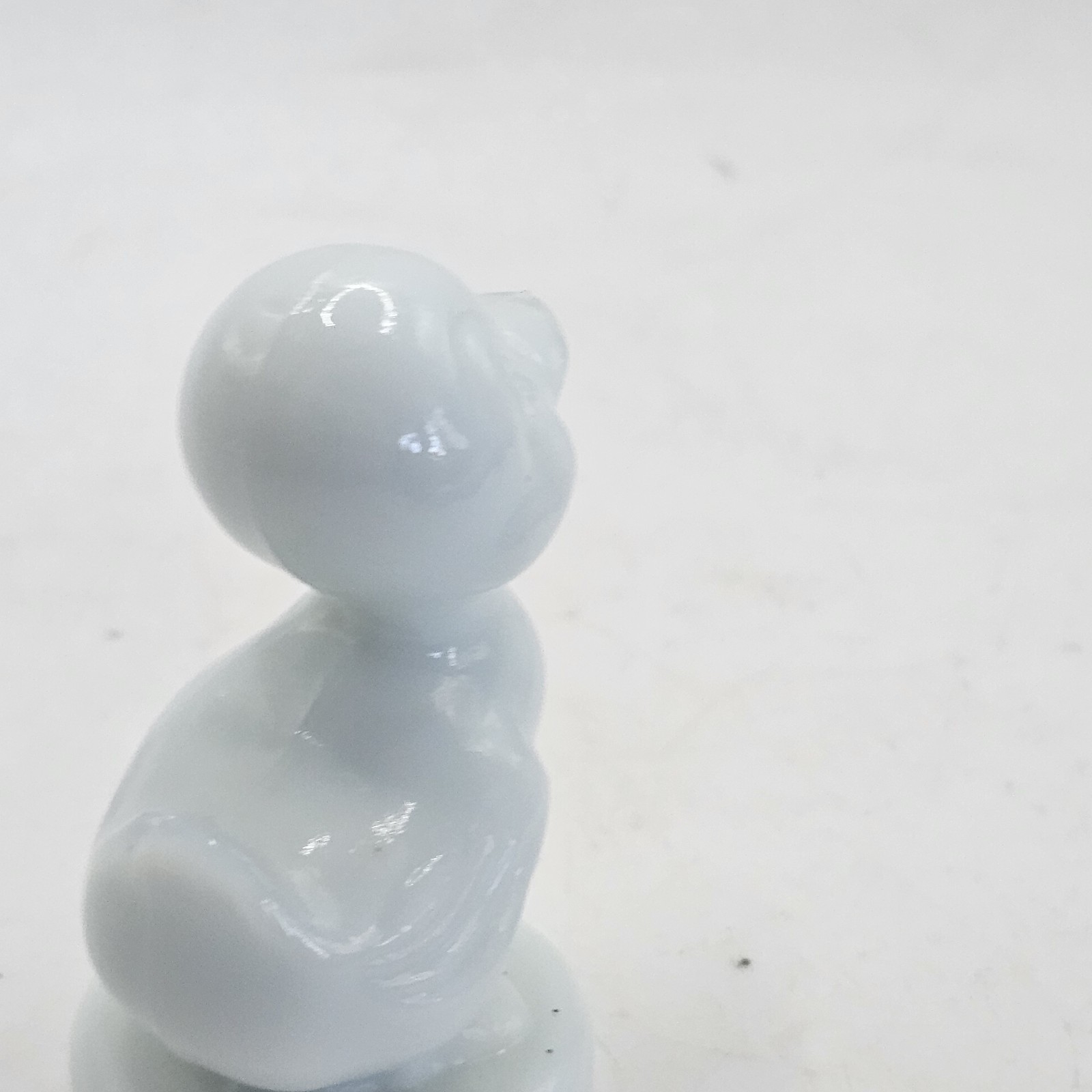 Boyd Debbie The Duck Figurine Blueish Milk Glass Vintage 3″ Estate Find