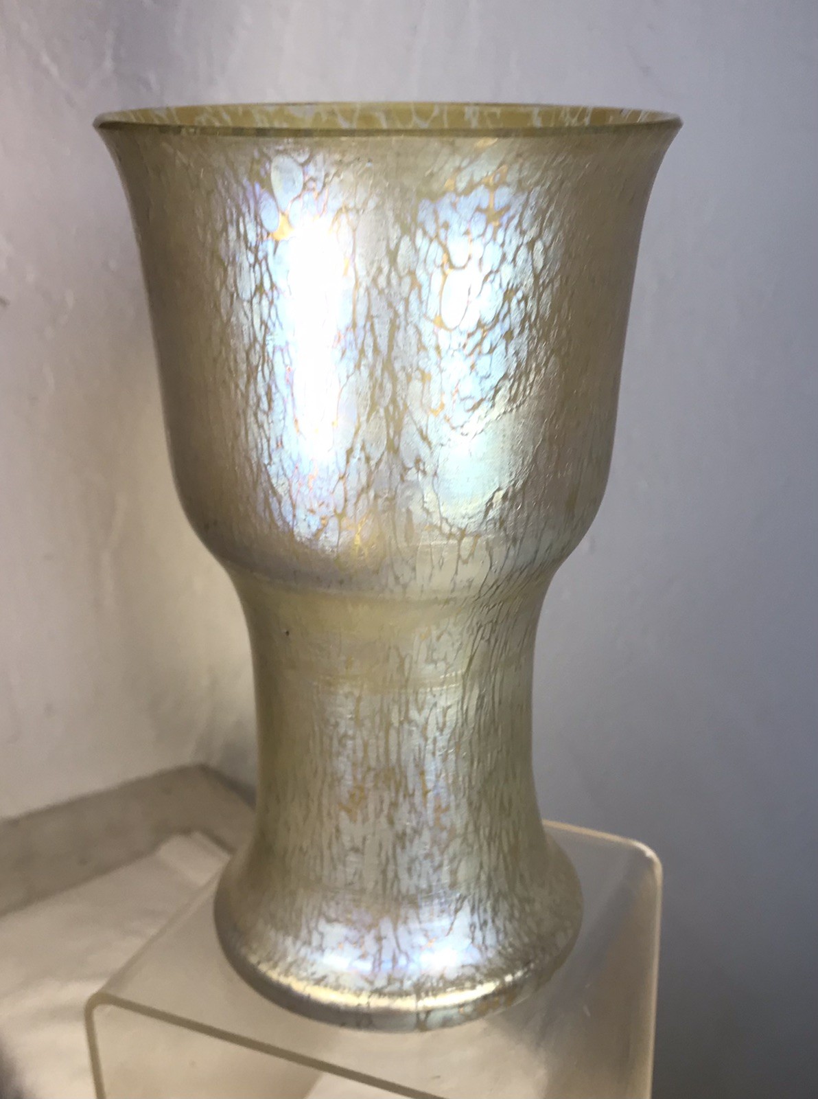 ANTIQUE GLASS VASE LOETZ CANDIA PAPILLON PN I-7597 6.75″ NICE!