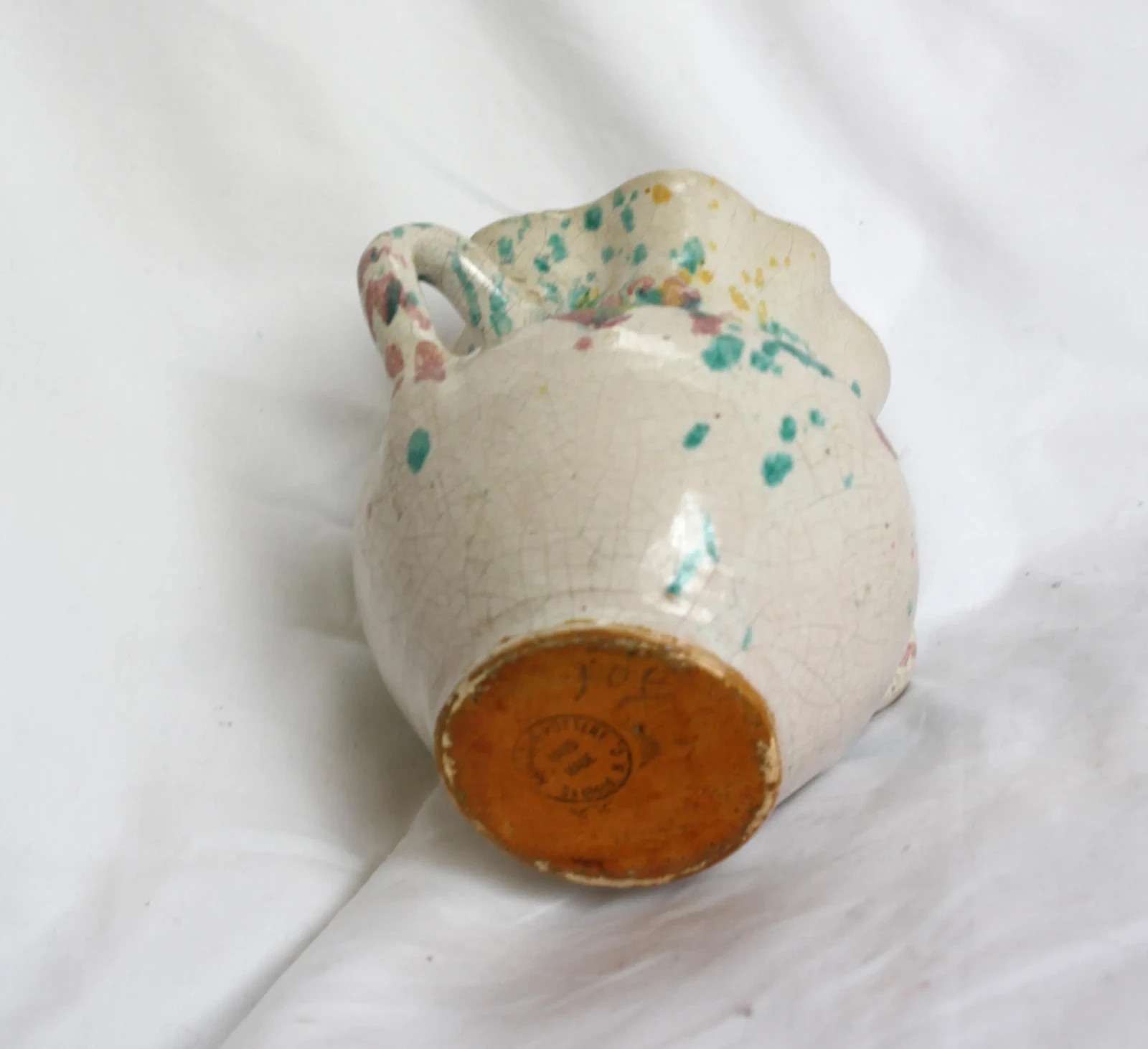 Early Rainbow Pottery Sanford NC Vintage Studio Art Pottery Vase, Marked
