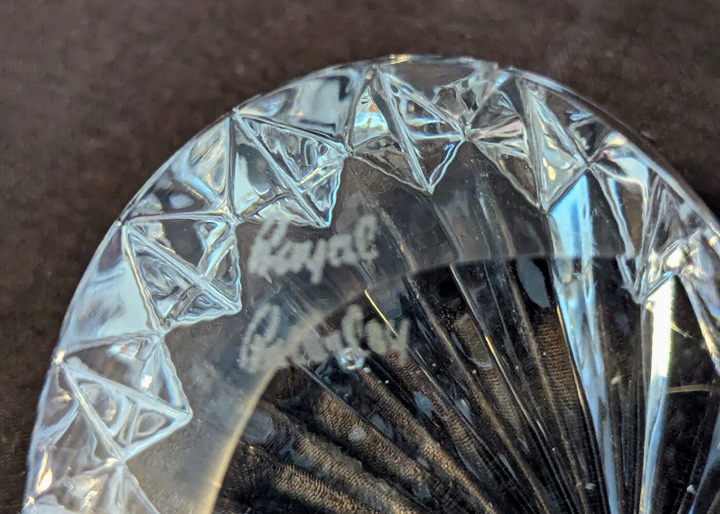 Cut Crystal Heart Paperweight, Signed Royal Brierley, Stourbridge, England