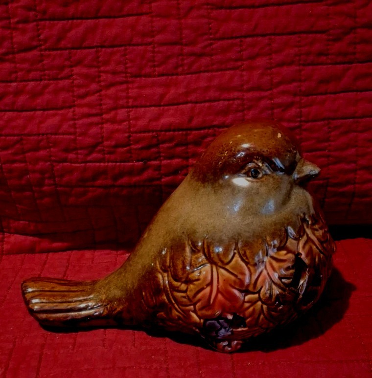 Multi colored glazed Ceramic bird