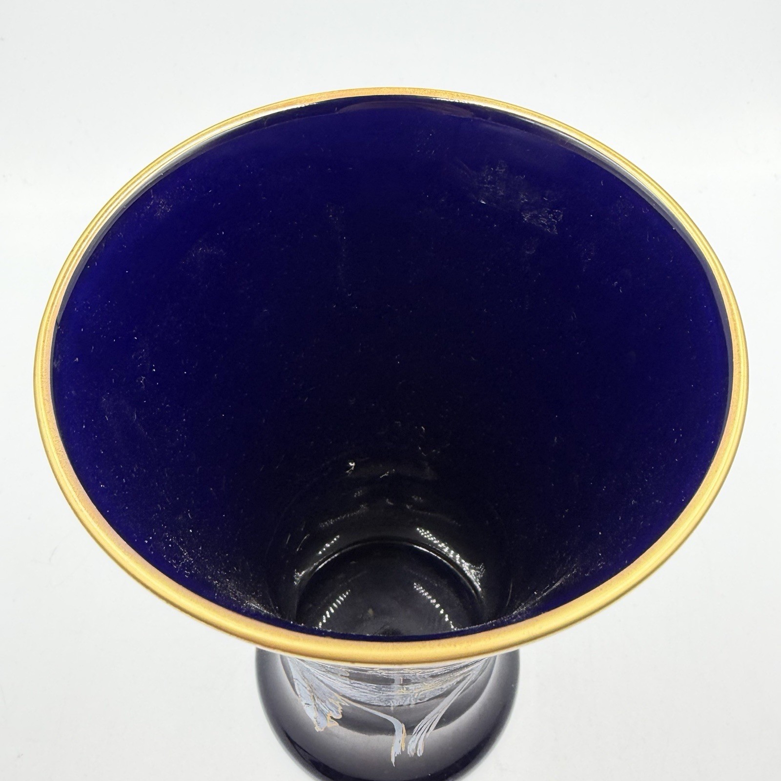 Pnr Bavaria Jaegerato Gorgeous Cylinder Vase, Cobalt Blue Enameled, Gold Gilded