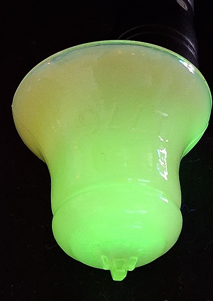 Degenhart Glass Uranium Liberty Bell 1776 – 1976 Lemon Custard Vintage w/ Logo