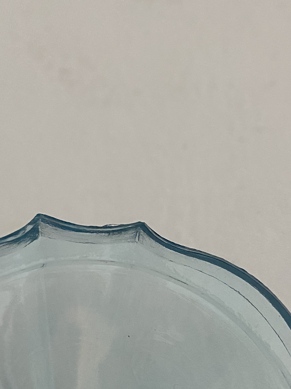 Small blue glass uranium UV glow chamber style candlestick holders