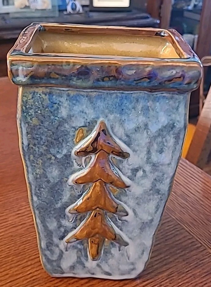 Pier 1 Imports Pottery Organic Tree Design Vase Planter Plant 10” Tall
