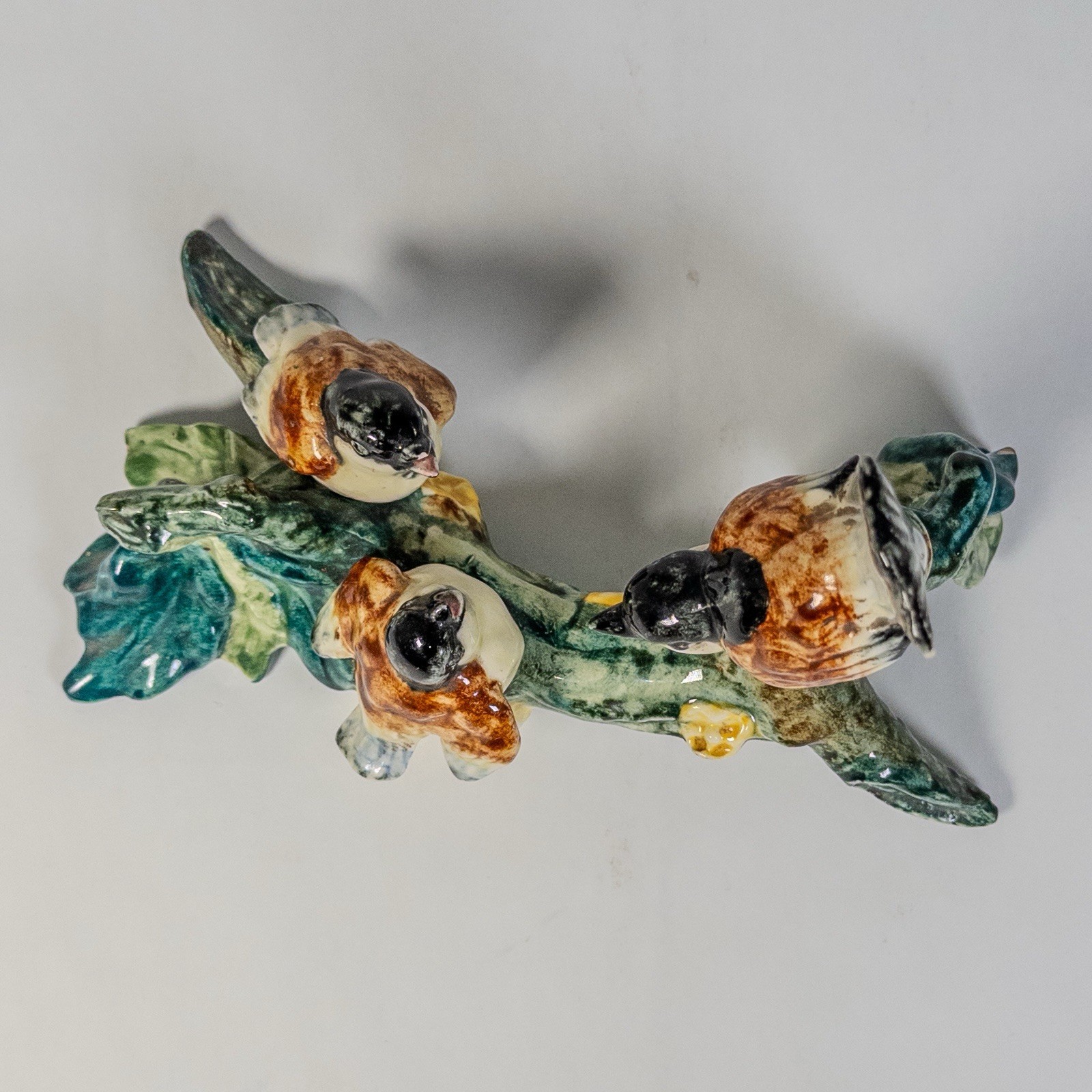 STANGL Pottery Bird #3581 Three Chickadees On A Branch